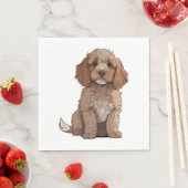 Serviette En Papier Un joli Cockapoo brun (En situation)