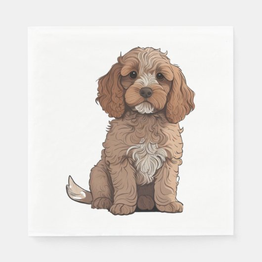 Serviette En Papier Un joli Cockapoo brun (Devant)