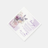 Serviette En Papier Un joli message de Merci de Mariage Floral Violet (Coin)
