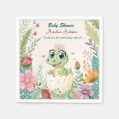 Serviette En Papier un joli petit Dinosaure Aquarelle Hatching Bientôt (Devant)