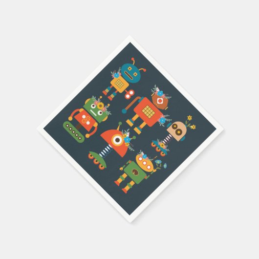 Serviette En Papier Un joli robot design pour enfants (Coin)