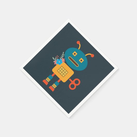 Serviette En Papier Un joli robot design pour enfants (Coin)