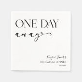 Serviette En Papier Un Jour De Dîner De Répétition De Mariages Minimal (Devant)