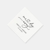 Serviette En Papier Un Jour De Dîner De Répétition Mariage (Coin)