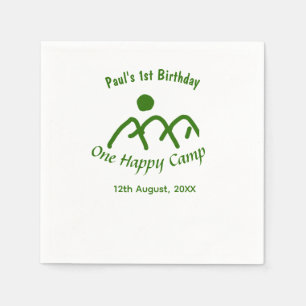 Serviette En Papier Un joyeux camp montagne verte soleil 1er anniversa
