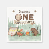 Serviette En Papier Un Joyeux Camper Rustic Anniversaire serviettes (Devant)