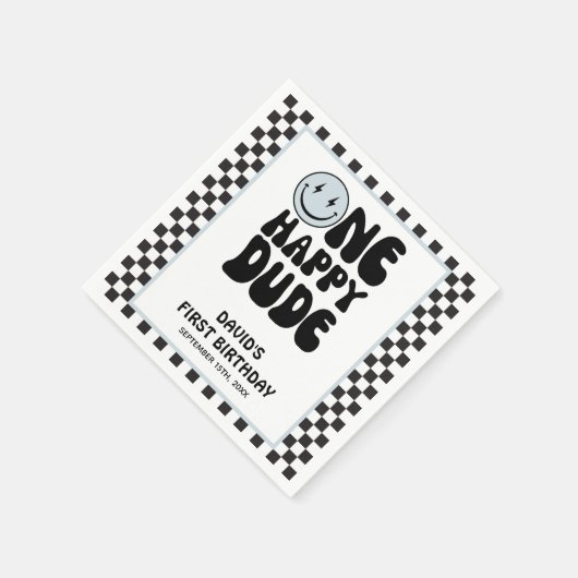 Serviette En Papier Un joyeux Dude bleu mignon garçon premier annivers (Coin)