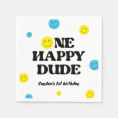 Serviette En Papier Un joyeux mec souriant visage fête d'anniversaire (Devant)