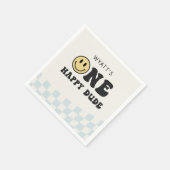 Serviette En Papier Un Joyeux Mec Sourire Visage Premier Anniversaire  (Coin)