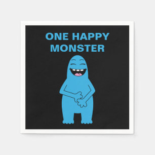 Serviette En Papier Un joyeux monstre Halloween Anniversaire Texte per