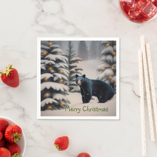 Serviette En Papier Un joyeux Noël de bière (En situation)