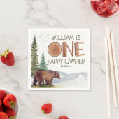 Serviette En Papier Un Joyeux Ours De Camper Anniversaire (En situation)