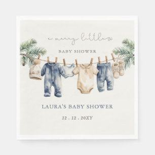 Serviette En Papier Un joyeux petit Baby shower de Noël garçon douche
