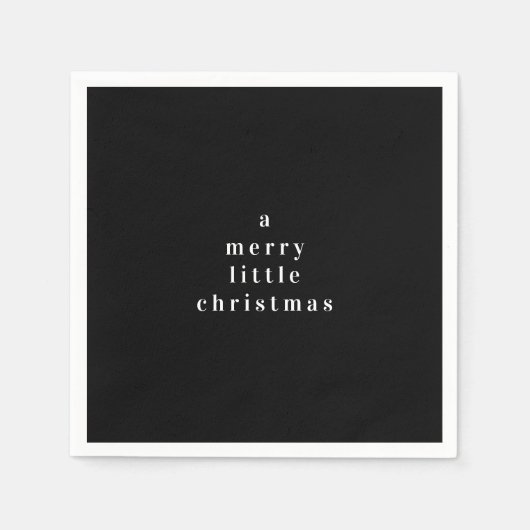 Serviette En Papier Un joyeux petit Noël noir Napkin (Devant)