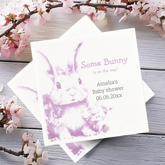 Serviette En Papier Un lapin arrive Baby shower