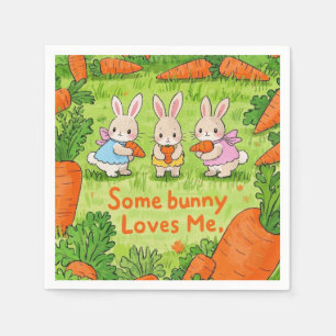 Serviette En Papier Un Lapin De Pâques M'Aime