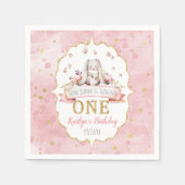 Serviette En Papier Un lapin devient un 1er anniversaire (Devant)