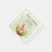 Serviette En Papier Un lapin est un 1er anniversaire (Coin)