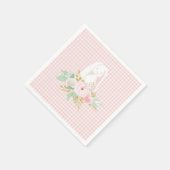 Serviette En Papier Un lapin est un En vichy rose floral (Coin)