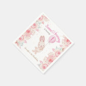 Serviette En Papier Un lapin est UN ! Fille rose 1er anniversaire (Coin)