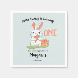 Serviette En Papier Un Lapin Est Un Garçon Filles 1Er Anniversaire