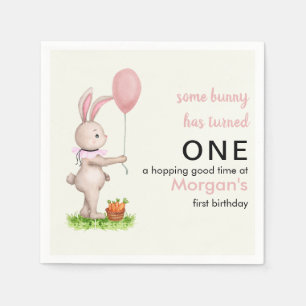Serviette En Papier Un lapin est un mignon lapin Ballot 1er anniversai