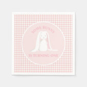 Serviette En Papier Un lapin est un rose En vichy anniversaire (Devant)