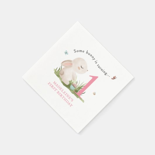 Serviette En Papier Un lapin est une fête d'anniversaire (Coin)