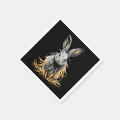 Serviette En Papier Un lapin gris génial en feu (Coin)