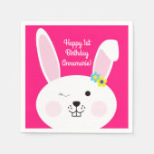 Serviette En Papier Un lapin mignon, un lapin mignon, 1er anniversaire (Devant)