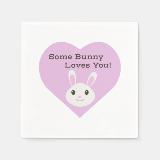 Serviette En Papier Un Lapin T'Aime (Devant)