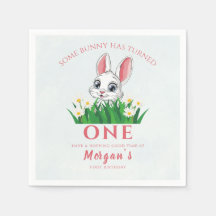 Un Lapin Une Mignonne Filles De Lapin 1er Annivers