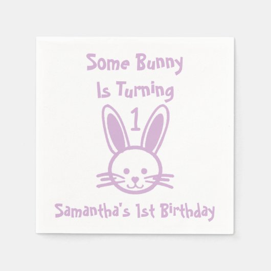 Serviette En Papier Un Lapin Va Devenir Un Anniversaire (Devant)