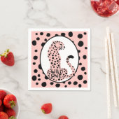 Serviette En Papier Un léopard rose sauvage premier anniversaire (En situation)