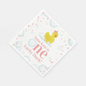 Serviette En Papier Un Lucky Canard rose Premier anniversaire fête (Coin)