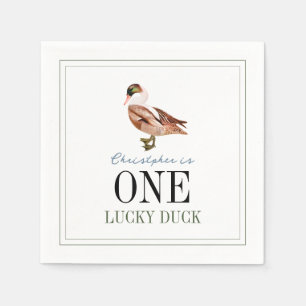 Serviette En Papier Un Lucky Duck Classic Boy 1er Anniversaire