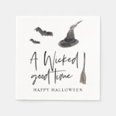 Serviette En Papier Un mauvais moment | Bonne Halloween (Devant)