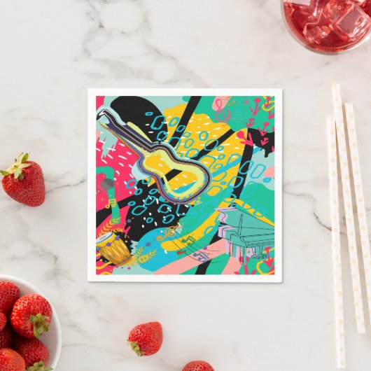 Serviette En Papier Un mélange musical Abstrait (En situation)