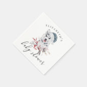 Serviette En Papier Un mignon chien. Baby shower animal d'hiver (Coin)