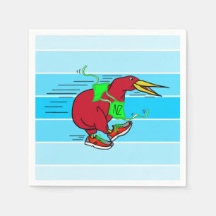 Serviette En Papier Un mignon dessin animé Kiwi portant des chaussures