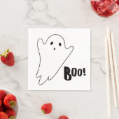 Serviette En Papier Un mignon fantôme blanc dit BOO (En situation)