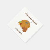 Serviette En Papier Un moment pour remercier citrouille et feuille (Coin)