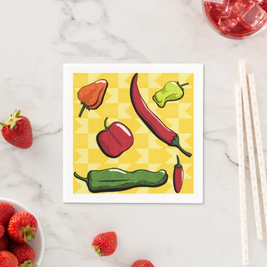 Serviette En Papier Un monde de chili poivrons Papier serviettes (En situation)