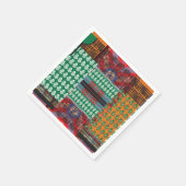 Serviette En Papier un motif vert et noir avec un arbre au milieu (Coin)