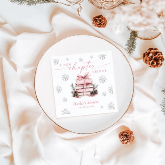 Serviette En Papier Un nouveau chapitre commence, Baby shower d'hiver
