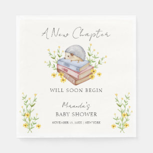 Serviette En Papier Un nouveau chapitre commence Fête de bébé Hérisson