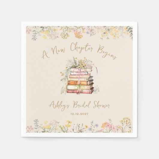 Serviette En Papier Un nouveau chapitre commence la Fête des mariées r (Devant)