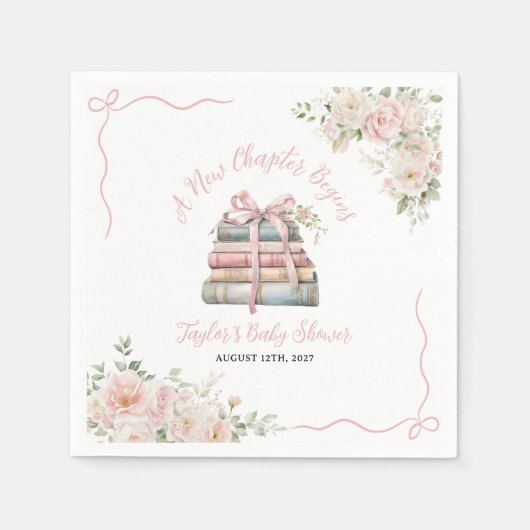 Serviette En Papier Un nouveau chapitre commence le Baby shower (Devant)