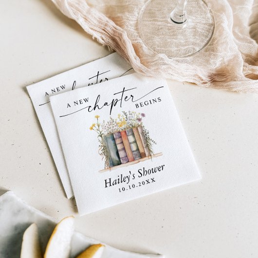 Serviette En Papier Un nouveau chapitre commence, thème livre Shower d