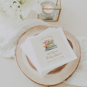 Serviette En Papier Un Nouveau Chapitre Livres Wildflower Baby Shower